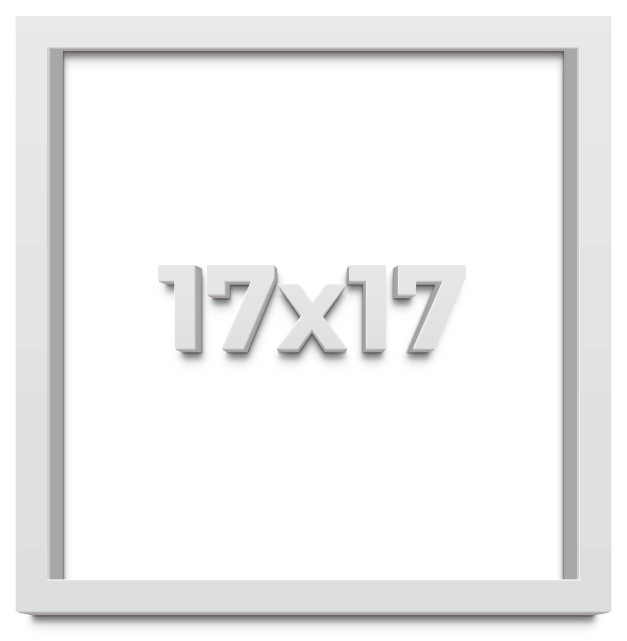 Square Slim Profile White Picture Frame - UV Acrylic, Foam Board Backing, Hanging Hardware